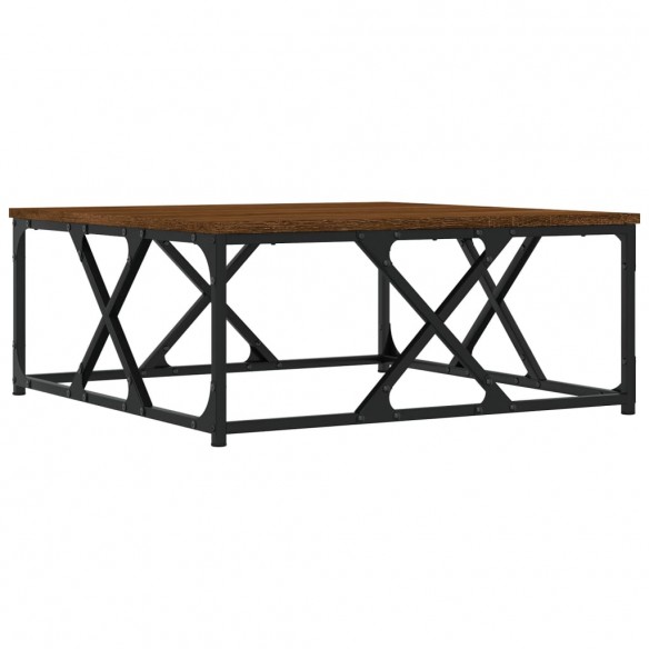 Table basse chêne marron 70x70x30 cm bois d'ingénierie