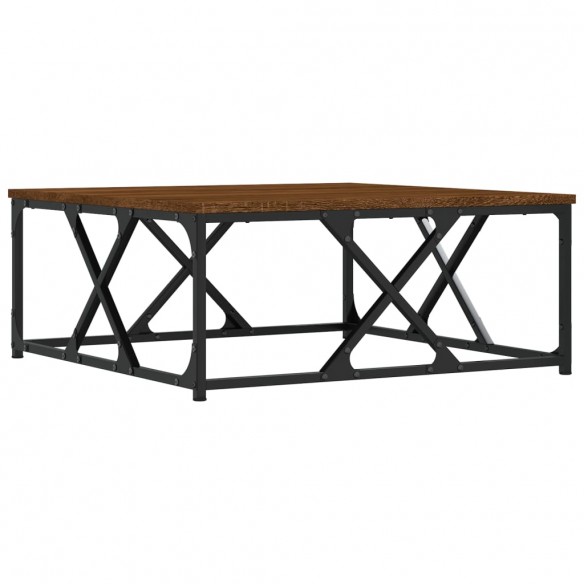 Table basse chêne marron 70x70x30 cm bois d'ingénierie
