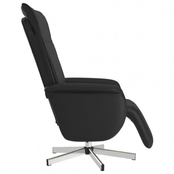 Fauteuil inclinable avec repose-pieds noir similicuir