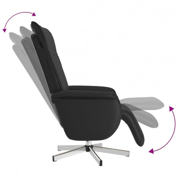 Fauteuil inclinable de massage repose-pieds noir similicuir