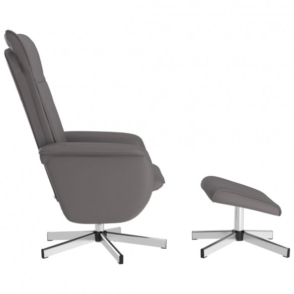 Fauteuil inclinable avec repose-pied gris similicuir