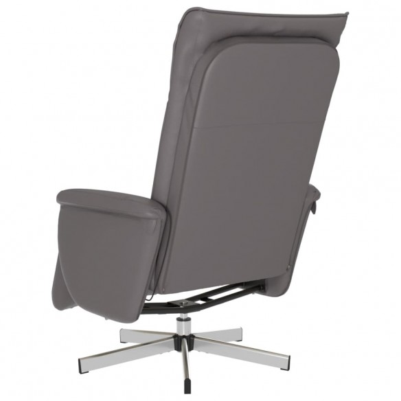 Fauteuil inclinable de massage repose-pieds gris similicuir