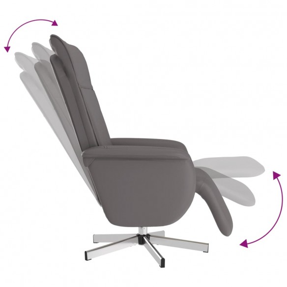 Fauteuil inclinable de massage repose-pieds gris similicuir