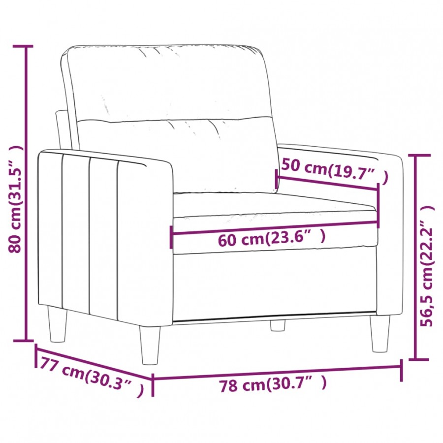 Fauteuil Gris clair 60 cm Tissu