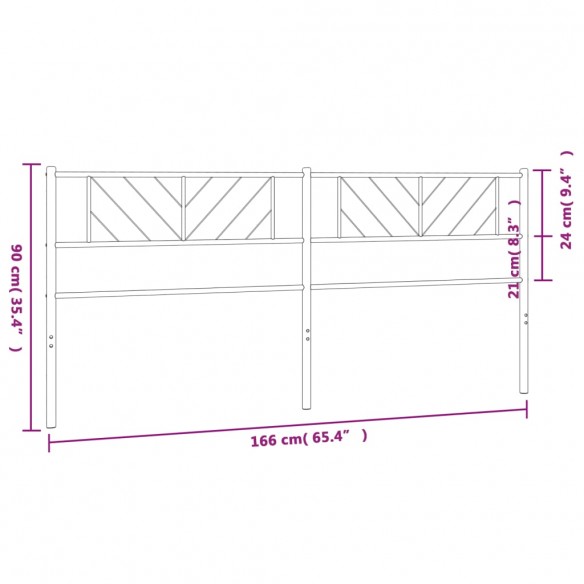 Tête de lit métal noir 160 cm