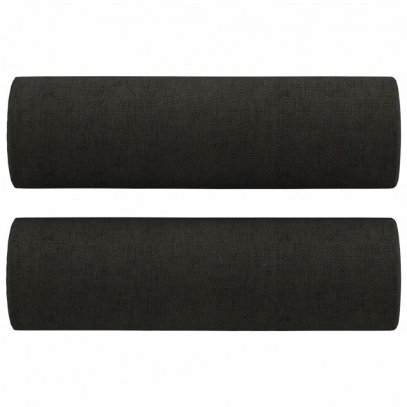 Canapé 2 places avec oreillers décoratifs noir 120 cm tissu