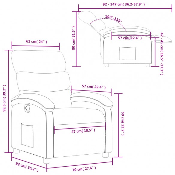 Fauteuil inclinable Cappuccino Similicuir