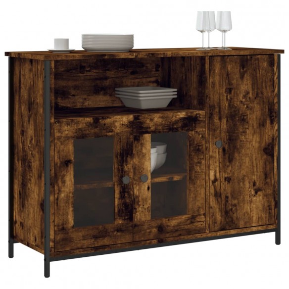 Buffet chêne fumé 100x35x75 cm bois d'ingénierie