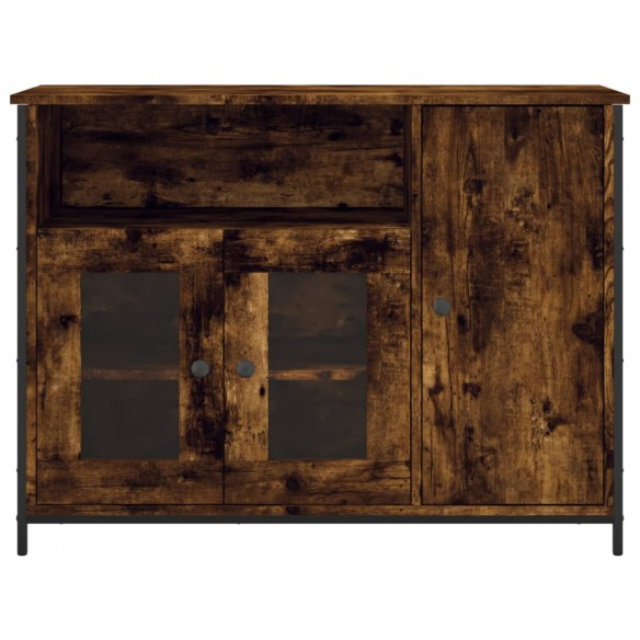 Buffet chêne fumé 100x35x75 cm bois d'ingénierie