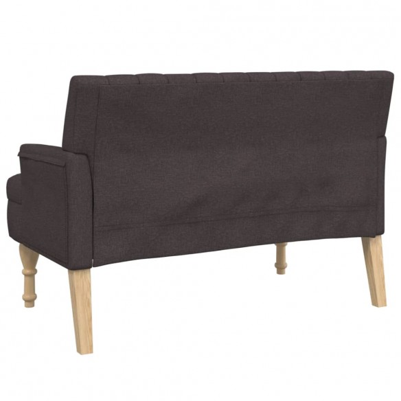 Banc avec coussins marron foncé 113x64,5x75,5 cm tissu