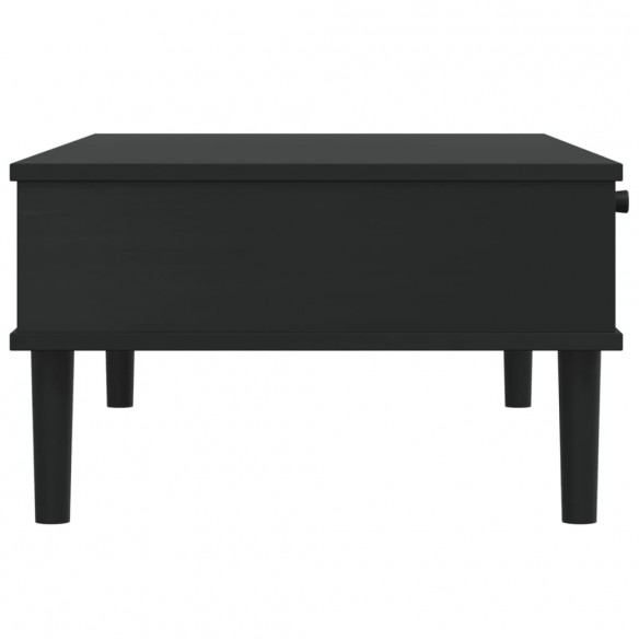 Table basse SENJA aspect rotin noir 100x55x33 cm bois massif