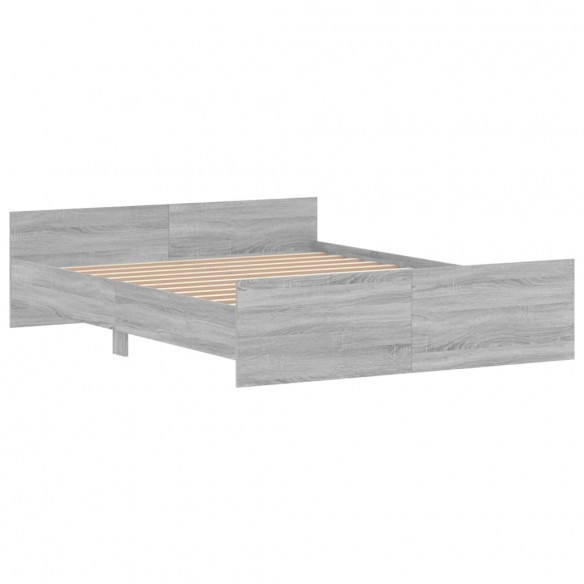 Cadre de lit tête de lit et pied de lit sonoma gris 140x200 cm