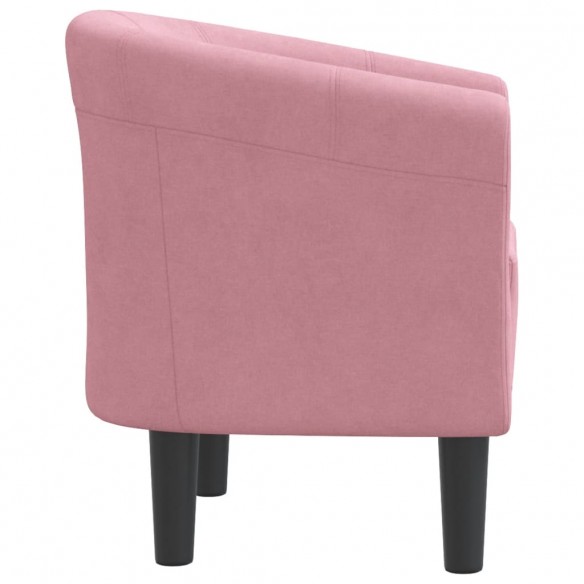 Fauteuil cabriolet rose velours