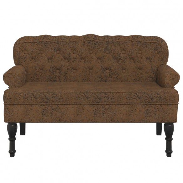 Banc avec dossier marron 119,5x64,5x75 cm similicuir daim