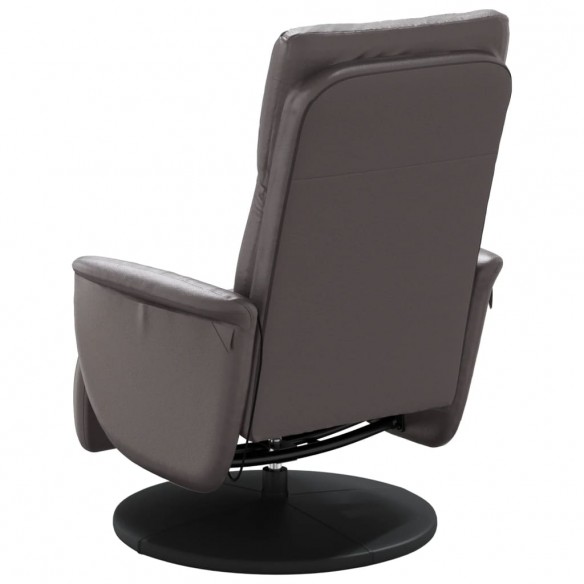 Fauteuil inclinable de massage repose-pieds gris similicuir