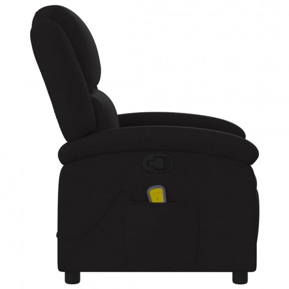 Fauteuil de massage inclinable Noir Tissu