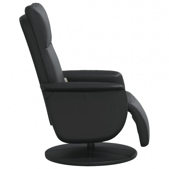 Fauteuil inclinable de massage repose-pieds noir similicuir