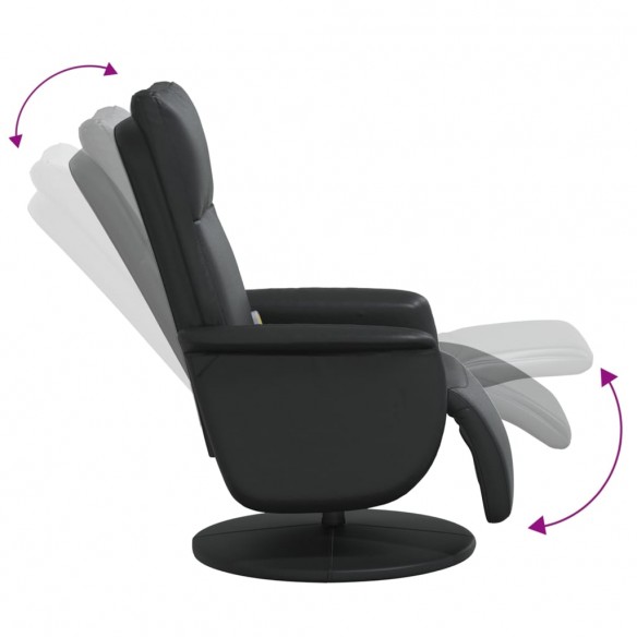 Fauteuil inclinable de massage repose-pieds noir similicuir