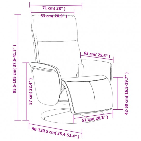 Fauteuil inclinable de massage repose-pieds noir similicuir