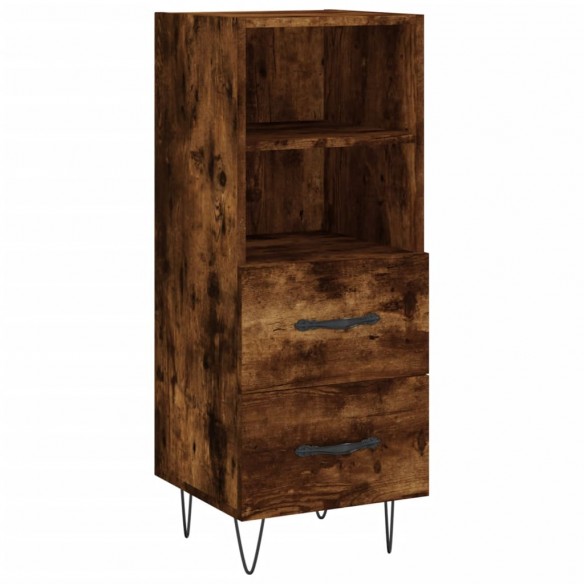 Buffet haut Chêne fumé 34,5x34x180 cm Bois d'ingénierie