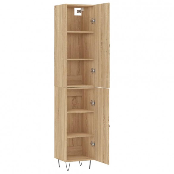 Buffet haut Chêne sonoma 34,5x34x180 cm Bois d'ingénierie