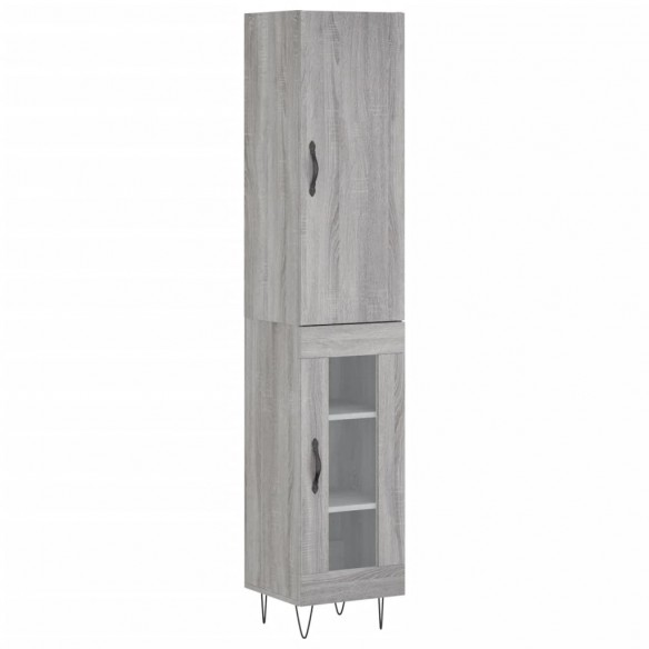 Buffet haut Sonoma gris 34,5x34x180 cm Bois d'ingénierie