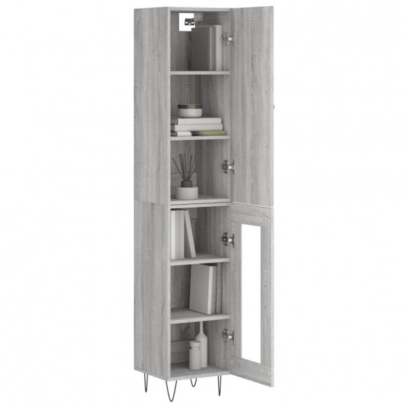 Buffet haut Sonoma gris 34,5x34x180 cm Bois d'ingénierie