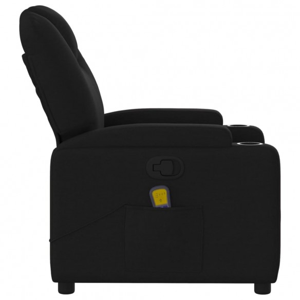 Fauteuil de massage inclinable Noir Tissu