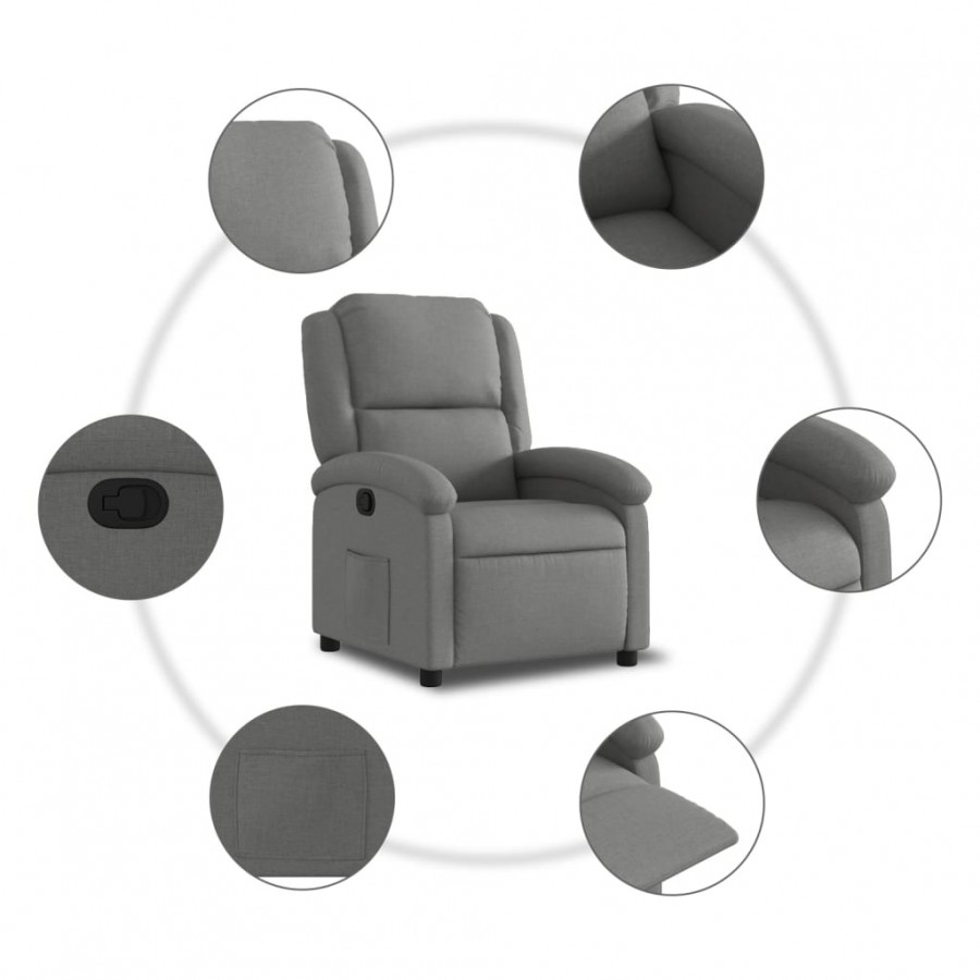 Fauteuil inclinable Gris foncé Tissu Fauteuil inclinable Gris foncé Tissu