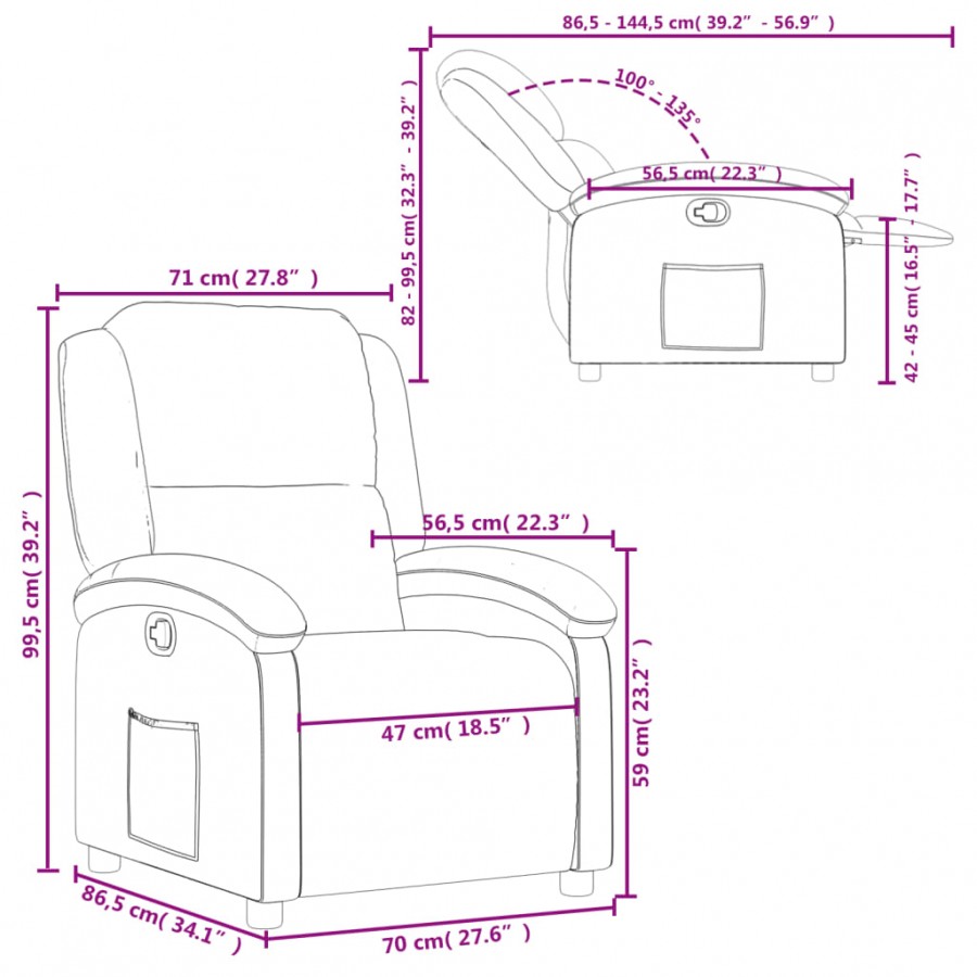 Fauteuil inclinable Gris foncé Tissu Fauteuil inclinable Gris foncé Tissu