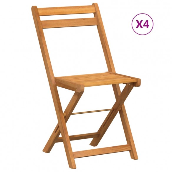 Chaises de bistrot pliantes lot de 4 bois d'acacia solide