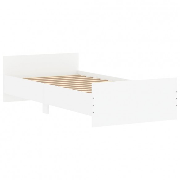 Cadre de lit blanc 90x190 cm bois d'ingénierie