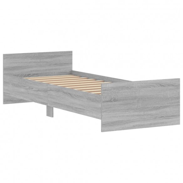 Cadre de lit sonoma gris 75x190 cm petit simple bois ingénierie
