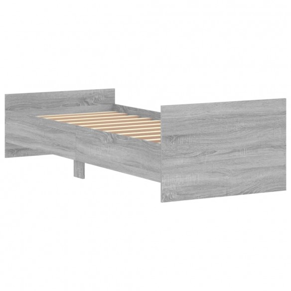 Cadre de lit sonoma gris 75x190 cm petit simple bois ingénierie