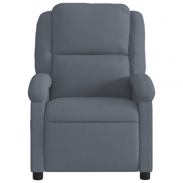 Fauteuil de massage inclinable gris foncé velours