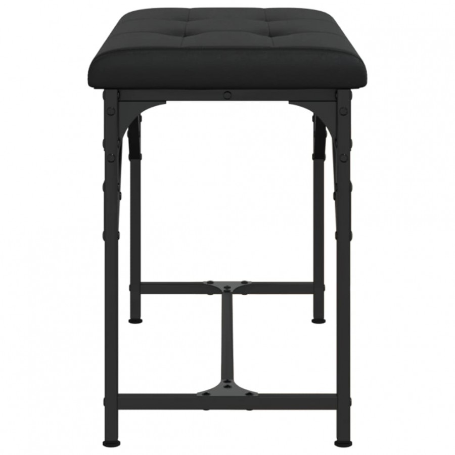 Banc à manger noir 62x32x45 cm acier et similicuir