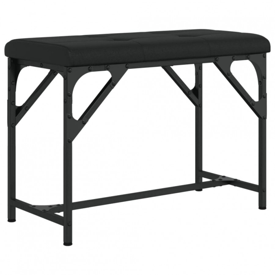 Banc à manger noir 62x32x45 cm acier et similicuir