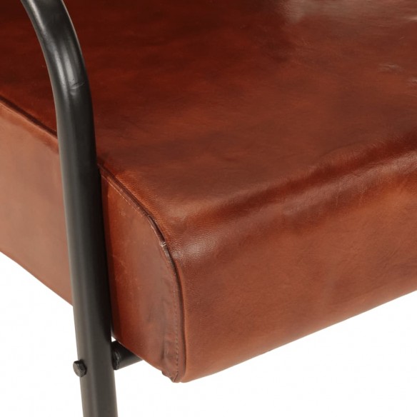 Fauteuil marron cuir véritable