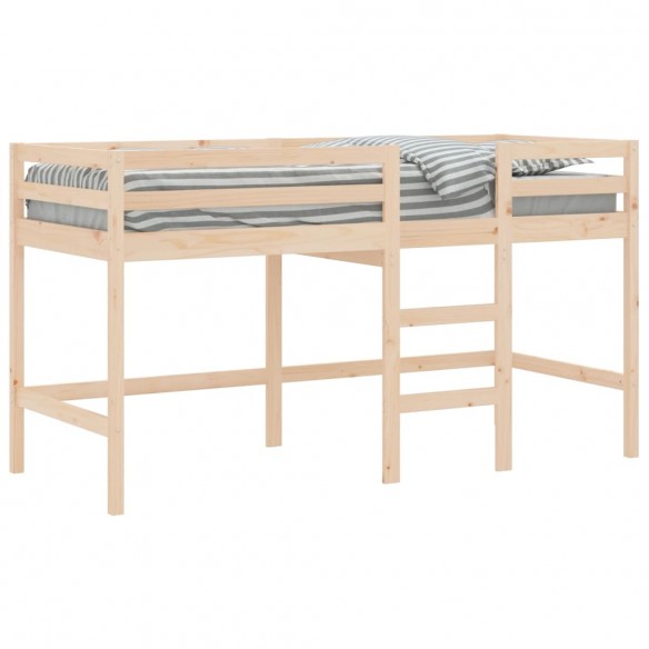 Lit mezzanine enfants échelle 90x200 cm bois pin massif