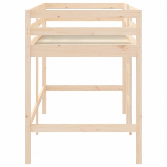 Lit mezzanine enfants échelle 90x200 cm bois pin massif