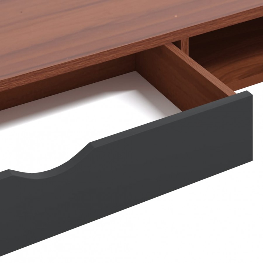 Bureau d'ordinateur avec tiroir marron 110x50x75 cm