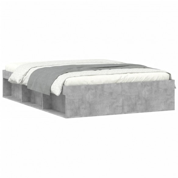 Cadre de lit gris béton 135x190 cm double
