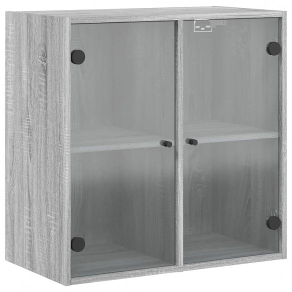 Armoire murale avec portes en verre sonoma gris 68x37x68,5 cm