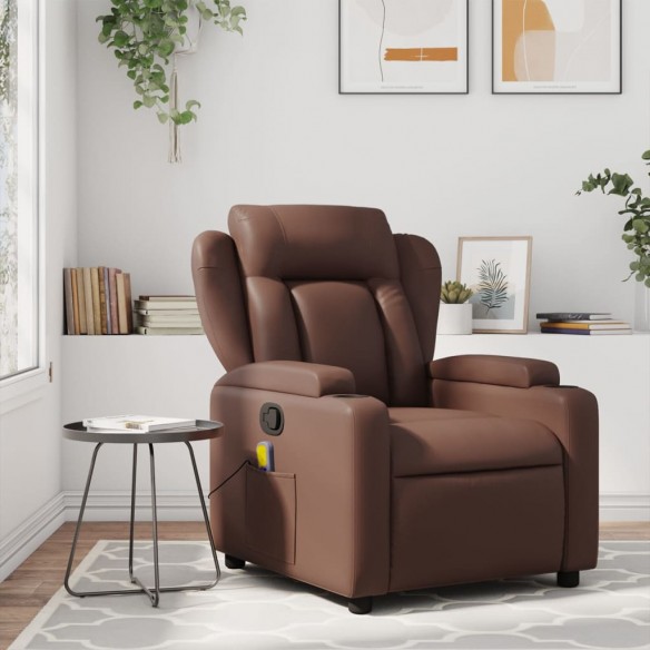 Fauteuil de massage inclinable Marron Similicuir