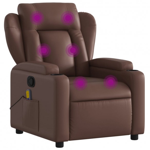 Fauteuil de massage inclinable Marron Similicuir