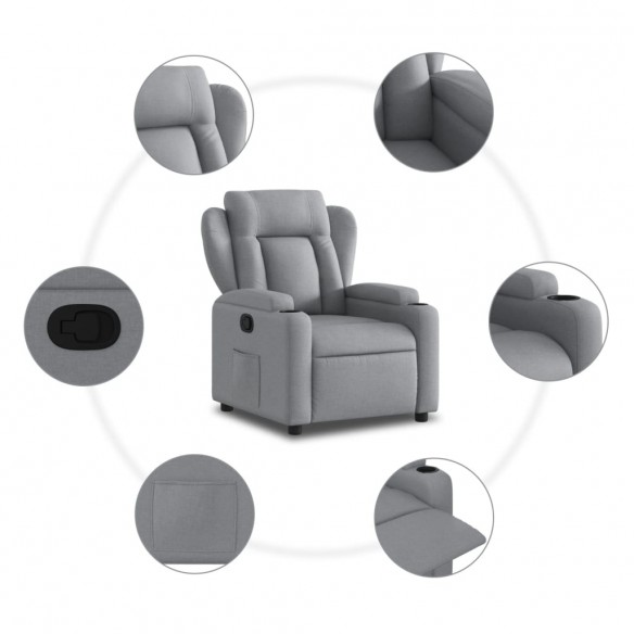 Fauteuil inclinable Gris clair Tissu