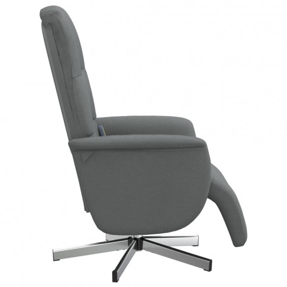 Fauteuil inclinable de massage et repose-pieds gris foncé tissu