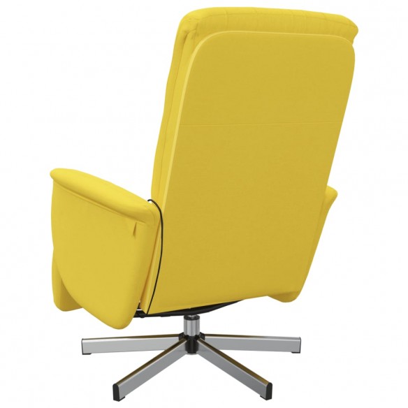 Fauteuil inclinable de massage repose-pieds jaune clair tissu