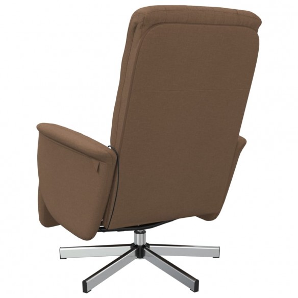 Fauteuil inclinable de massage avec repose-pieds marron tissu