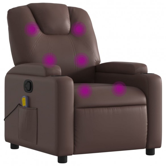 Fauteuil de massage inclinable Marron Similicuir